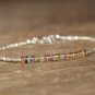 Multi Sapphire Tyre 3mm Faceted beads adjustable stacking bracelet | STK-4820