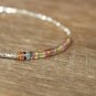 Multi Sapphire Tyre 3mm Faceted beads adjustable stacking bracelet | STK-4820