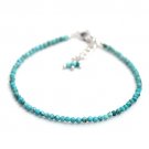 Turquoise Round 2-2.5mm Faceted beads adjustable stacking bracelet | STK-5570