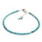 Turquoise Round 2-2.5mm Faceted beads adjustable stacking bracelet | STK-5570