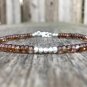 Andalusite Rondelle 3-4mm Smooth beads adjustable stacking bracelet | STK-0550