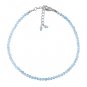 Aquamarine Round 2-2.5mm Faceted beads adjustable stacking bracelet | STK-0813