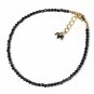 Black Spinel Round 2.5mm Faceted beads adjustable stacking bracelet | STK-1218