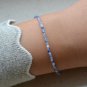 Blue Quartz Round 2-2.5mm Smooth beads adjustable stacking bracelet | STK-1635