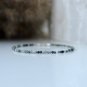 Blue Tourmaline Round 2mm Smooth beads adjustable stacking bracelet | STK-1768