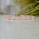 Brown Moonstone Round 2mm Smooth beads adjustable stacking bracelet | STK-1791