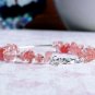Cherry Quartz Fancy 3-7mm Smooth beads adjustable stacking bracelet | STK-1974