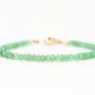 Chrysoprase Rondelle 4mm Faceted beads adjustable stacking bracelet | STK-2078
