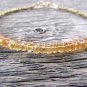 Citrine Rondelle 3.5-4mm Faceted beads adjustable stacking bracelet | STK-2130