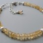 Citrine Rondelle 4-4.5mm Faceted beads adjustable stacking bracelet | STK-2212