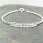 Crystal Quartz Round 4mm Faceted beads adjustable stacking bracelet | STK-2338