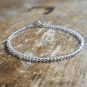 Crystal Quartz Round 2mm Faceted beads adjustable stacking bracelet | STK-2344
