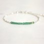 Emerald Rondelle 2.5-3mm Faceted beads adjustable stacking bracelet | STK-2427