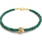 Emerald Rondelle 2.5-3mm Faceted beads adjustable stacking bracelet | STK-2438