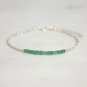 Emerald Rondelle 2-2.5mm Faceted beads adjustable stacking bracelet | STK-2456