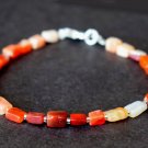 Fire Opal Rectangle 4x6mm Smooth beads adjustable stacking bracelet | STK-2823