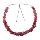 Garnet Nugget Tumble 5-8mm Rough beads adjustable stacking bracelet | STK-2978