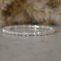 Gray Moonstone Round 3mm Faceted beads adjustable stacking bracelet | STK-3263