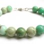 Green Turquoise Round 8mm Smooth beads adjustable stacking bracelet | STK-3452