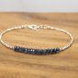 Kyanite Rondelle 3-3.5mm Faceted beads adjustable stacking bracelet | STK-3803
