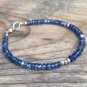 Kyanite Rondelle 3-3.5mm Faceted beads adjustable stacking bracelet | STK-3805