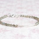 Labradorite Rondelle 3mm Faceted beads adjustable stacking bracelet | STK-3869