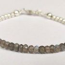 Labradorite Rondelle 4mm Faceted beads adjustable stacking bracelet | STK-3877