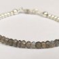 Labradorite Rondelle 4mm Faceted beads adjustable stacking bracelet | STK-3877