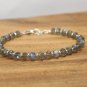 Labradorite Rondelle 4mm Faceted beads adjustable stacking bracelet | STK-3924