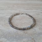Labradorite Rondelle 4mm Faceted beads adjustable stacking bracelet | STK-4005
