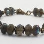 Labradorite Rondelle 8mm Faceted beads adjustable stacking bracelet | STK-4010
