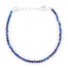 Lapis Lazuli Round 2.5mm Faceted beads adjustable stacking bracelet | STK-4164