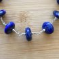 Lapis Lazuli Rondelle 8mm Smooth beads adjustable stacking bracelet | STK-4199