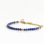 Lapis Lazuli Round 3.5mm Faceted beads adjustable stacking bracelet | STK-4235