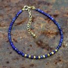 Lapis Lazuli Round 2.5mm Faceted beads adjustable stacking bracelet | STK-4306