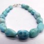 Larimar Tumble 6x9-9x12mm Smooth beads adjustable stacking bracelet | STK-4377