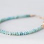 Larimar Rondelle 3-3.5mm Faceted beads adjustable stacking bracelet | STK-4385