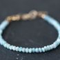 Larimar Rondelle 3-3.5mm Faceted beads adjustable stacking bracelet | STK-4386