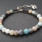 Matte Amazonite Round 6mm Smooth beads adjustable stacking bracelet | STK-4550