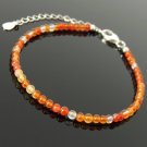 Multi Carnelian Round 4mm Smooth beads adjustable stacking bracelet | STK-4712