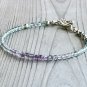 Multi Fluorite Round 3mm Faceted beads adjustable stacking bracelet | STK-4724