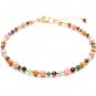 Multi Gemstone Round 3mm Faceted beads adjustable stacking bracelet | STK-4733