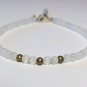 White Cat'S Eye Round 4mm Smooth beads adjustable stacking bracelet | STK-5594