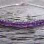 Amethyst Rondelle 3.5-4mm Faceted beads adjustable stacking bracelet | STK-0210