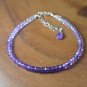 Amethyst Rondelle 3-3.5mm Faceted beads adjustable stacking bracelet | STK-0241