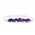 Amethyst Uncut Chips 3-5mm Smooth beads adjustable stacking bracelet | STK-0282