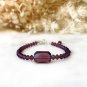 Amethyst Quartz Fancy 4mm Faceted beads adjustable stacking bracelet | STK-0470