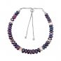Black Opal Rondelle 4-6mm Faceted beads adjustable stacking bracelet | STK-1168