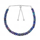 Black Opal Rondelle 3-5mm Faceted beads adjustable stacking bracelet | STK-1169