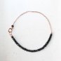 Black Spinel Rondelle 3mm Faceted beads adjustable stacking bracelet | STK-1238